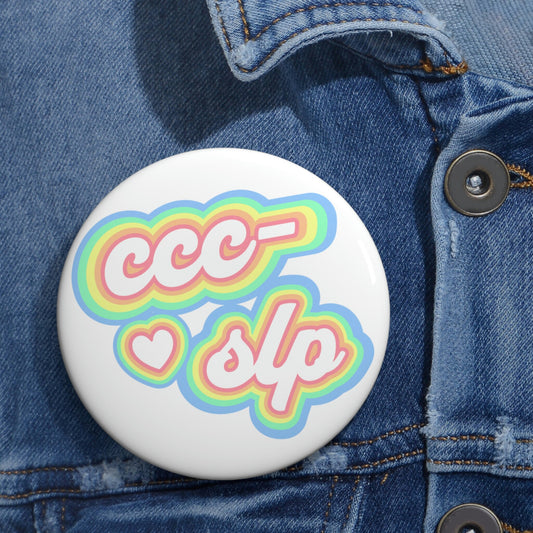 CCC-SLP Retro Pastel Pin Button