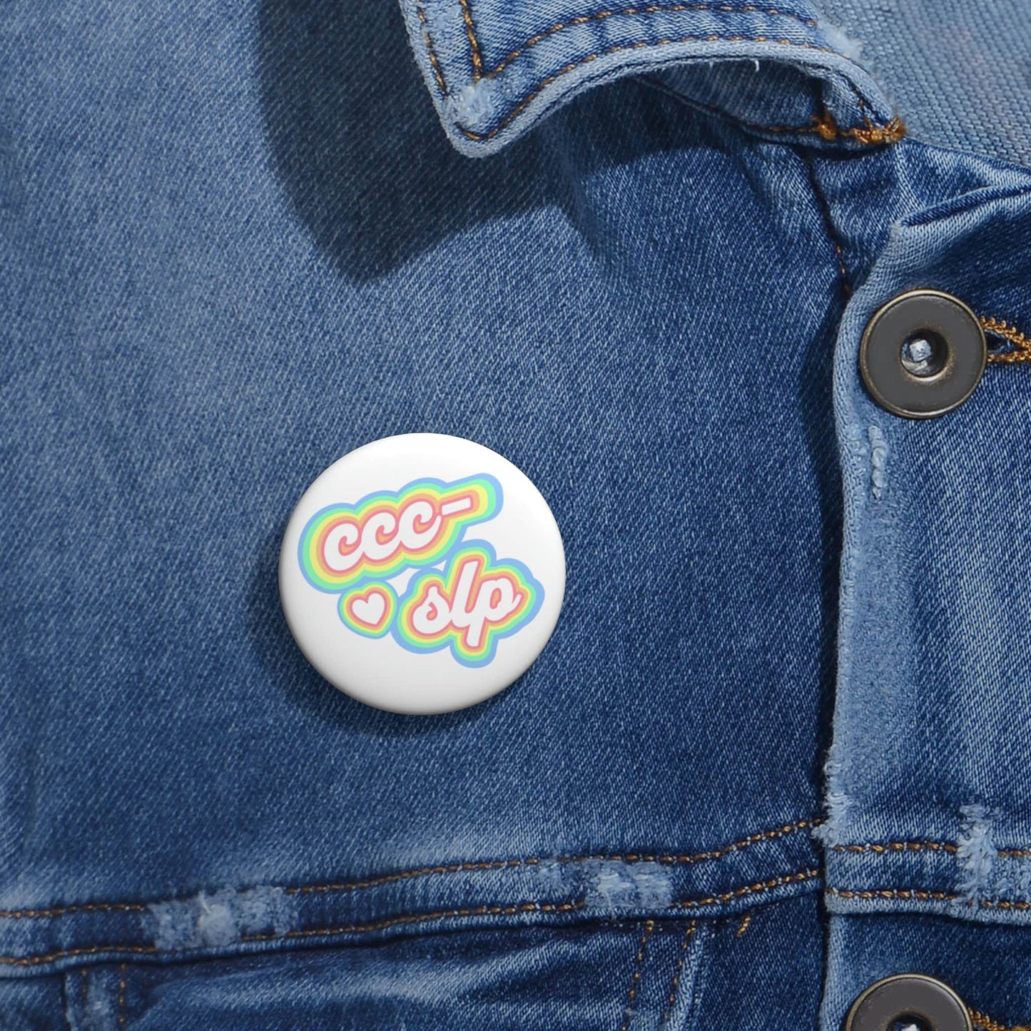 CCC-SLP Retro Pastel Pin Button