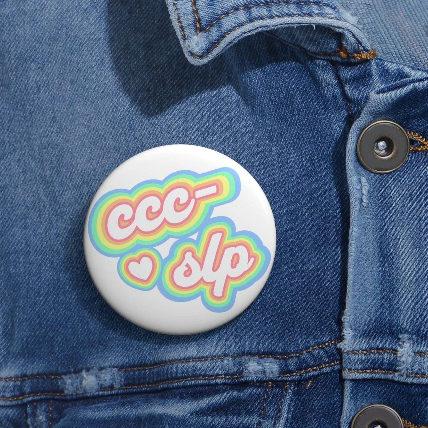 CCC-SLP Retro Pastel Pin Button