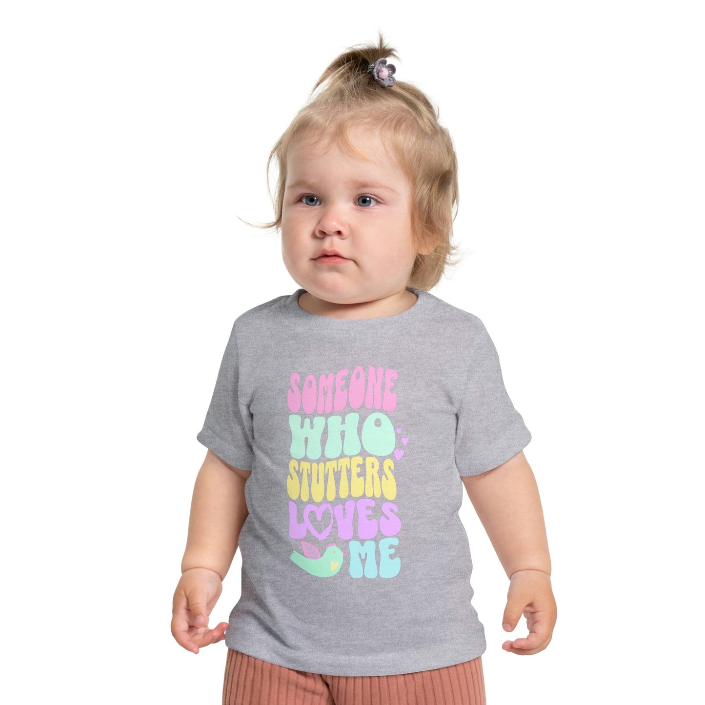 Someone Who Stutters Loves Me Baby Short Sleeve T-Shirt