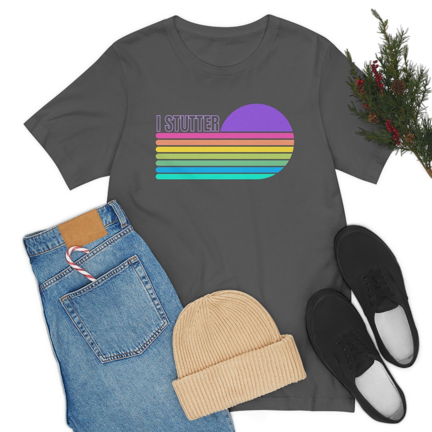 Pastel Retro Sun Stripe I Stutter Shirt