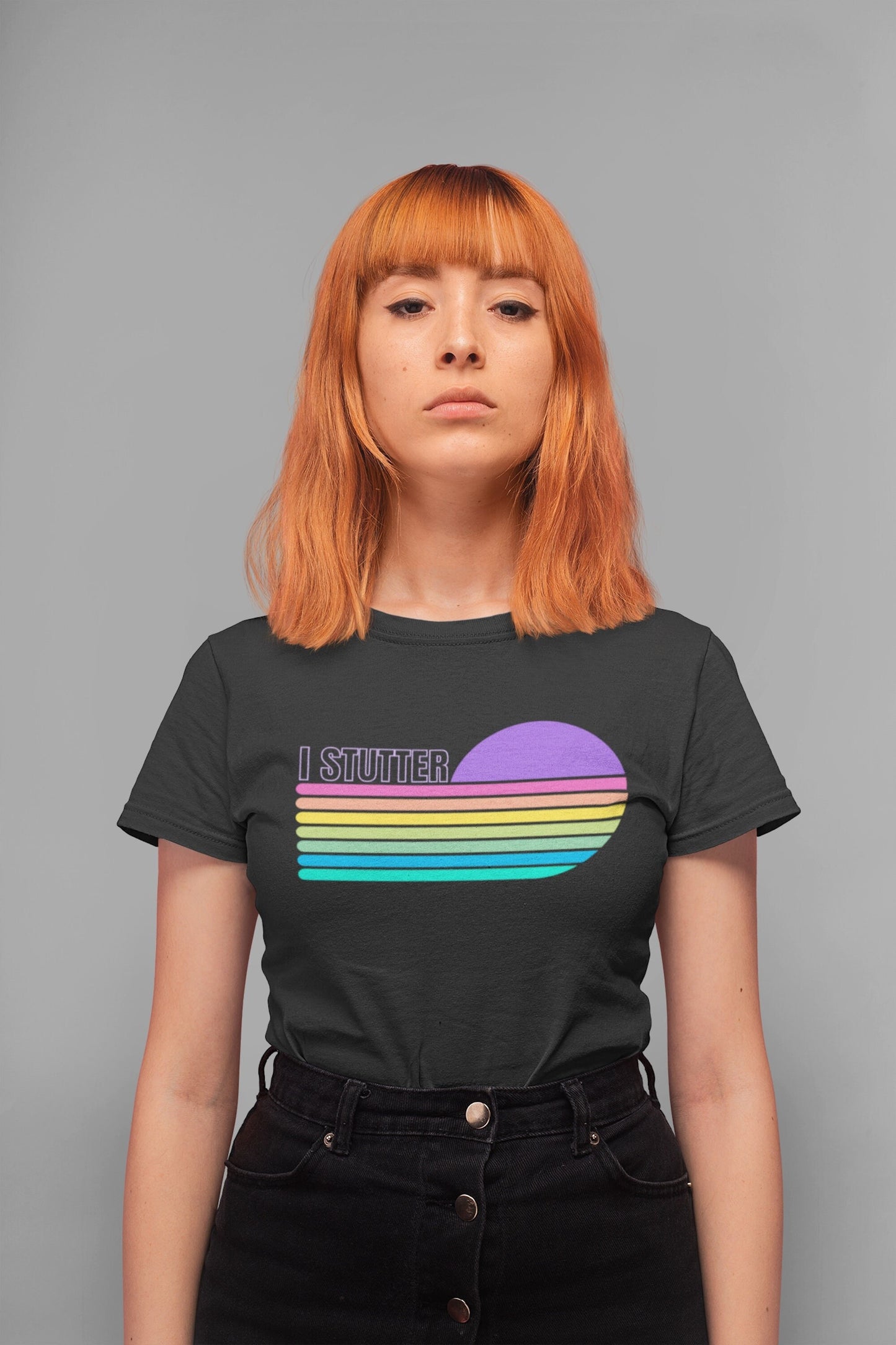 Pastel Retro Sun Stripe I Stutter Shirt