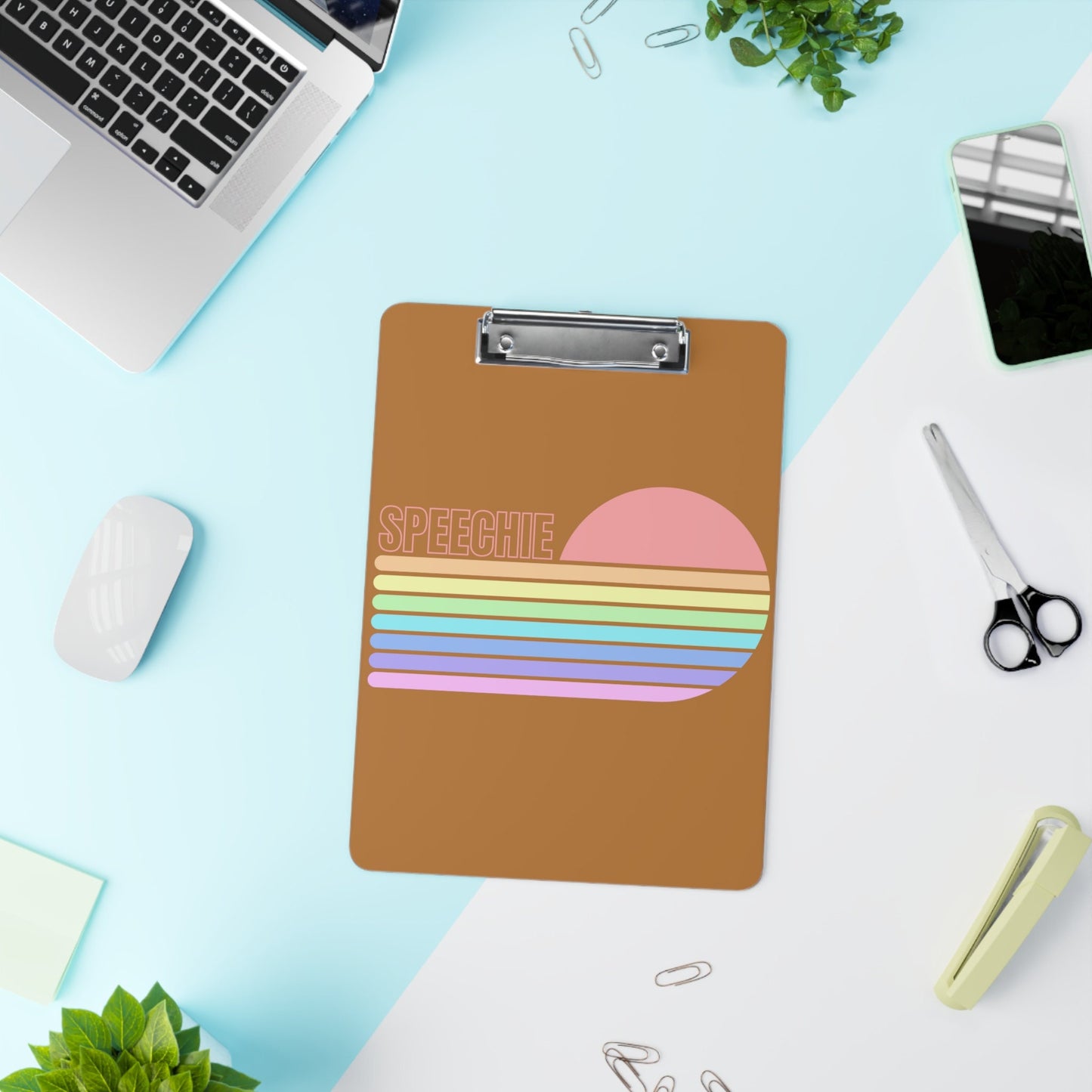 Speechie Retro Pastel Stripe SLP Clipboard