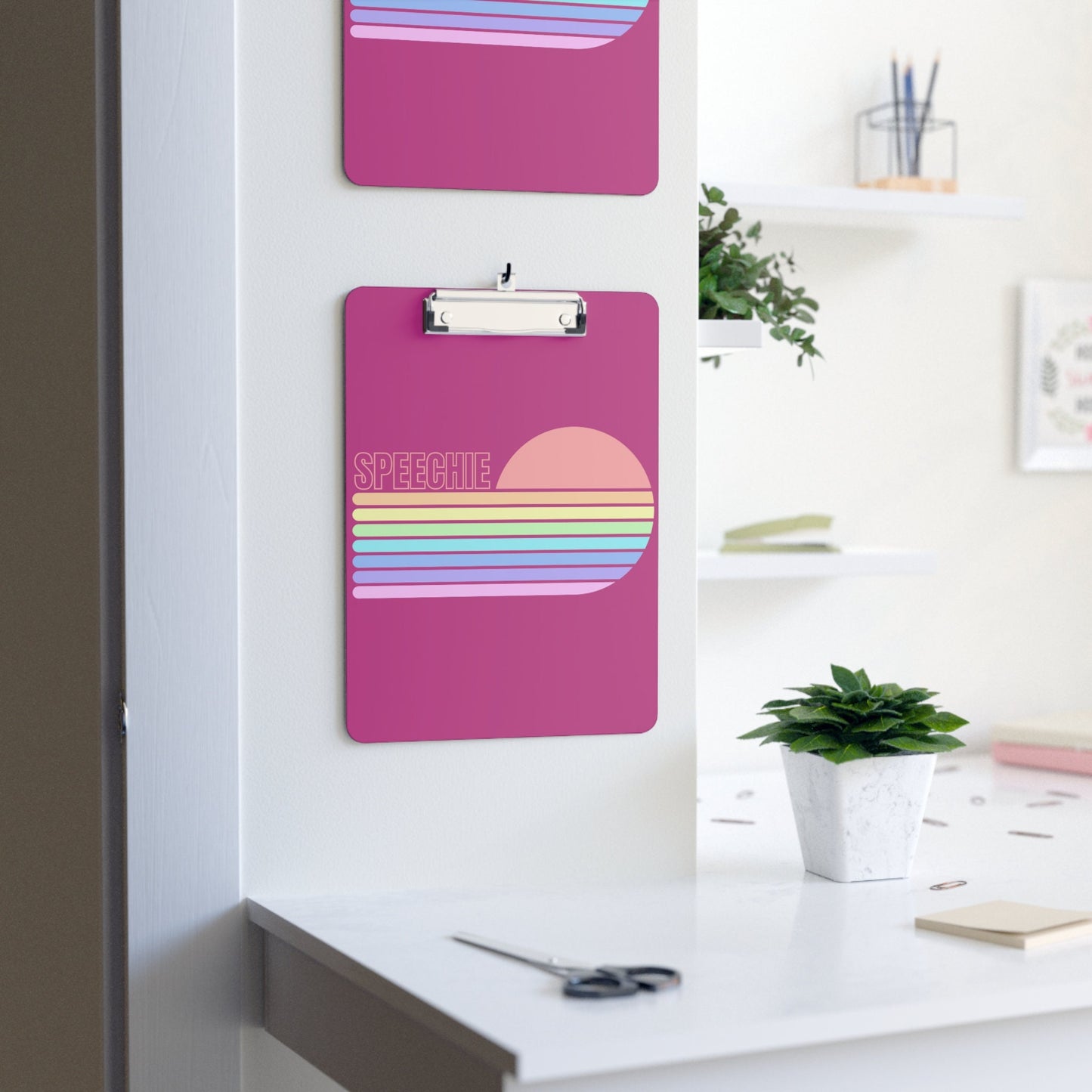 Speechie Retro Pastel Stripe SLP Clipboard