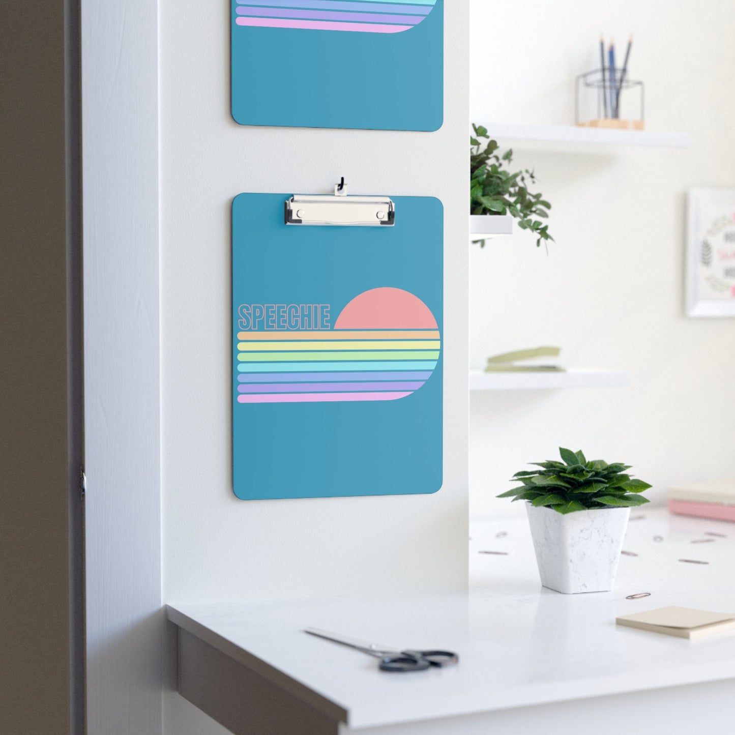 Speechie Retro Pastel Stripe SLP Clipboard