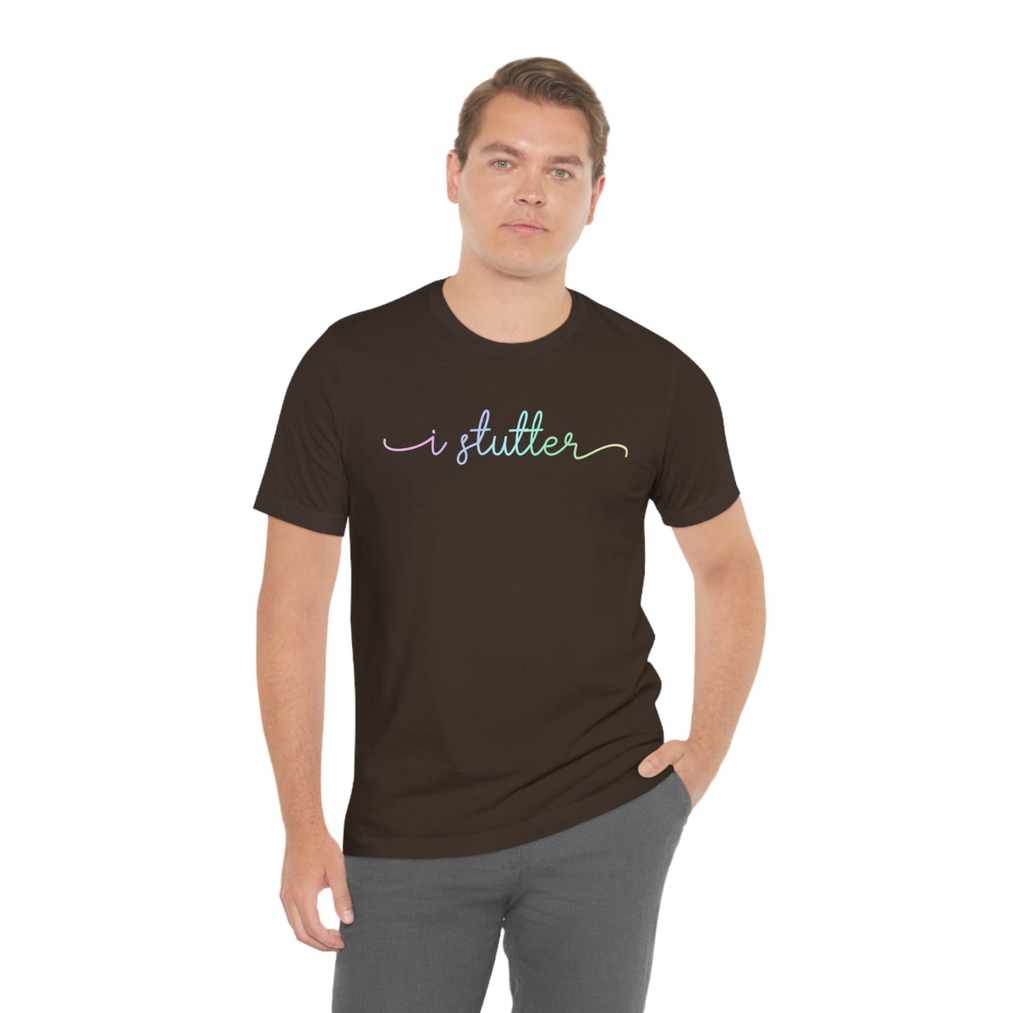 I Stutter Pastel Gradient Minimalist Stuttering T-Shirt