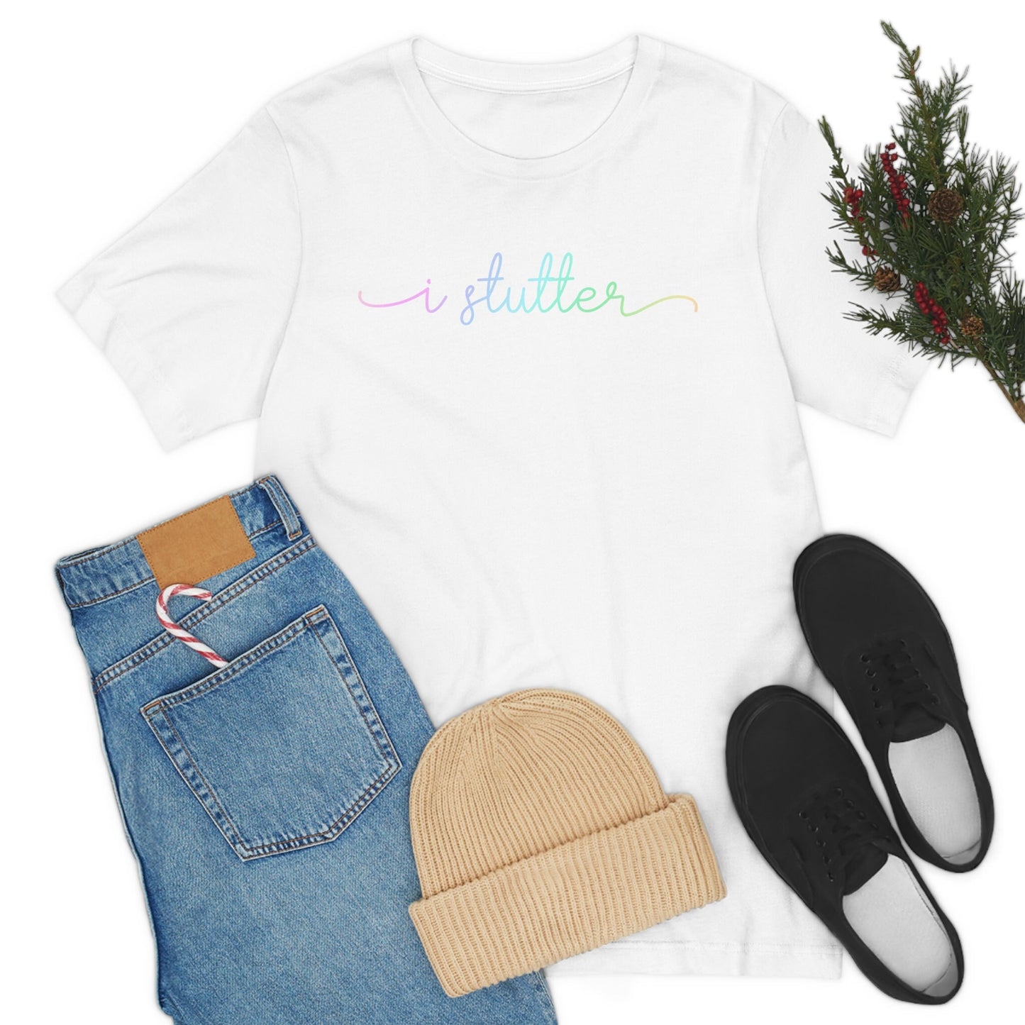 I Stutter Pastel Gradient Minimalist Stuttering T-Shirt