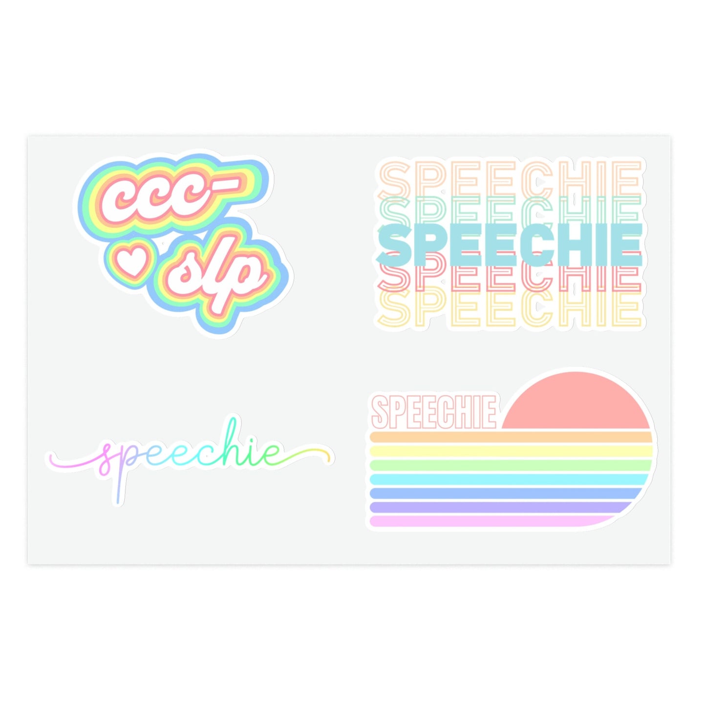 Pastel Speechie Sticker Sheet, 4 x 6" or 8.5 x 11"