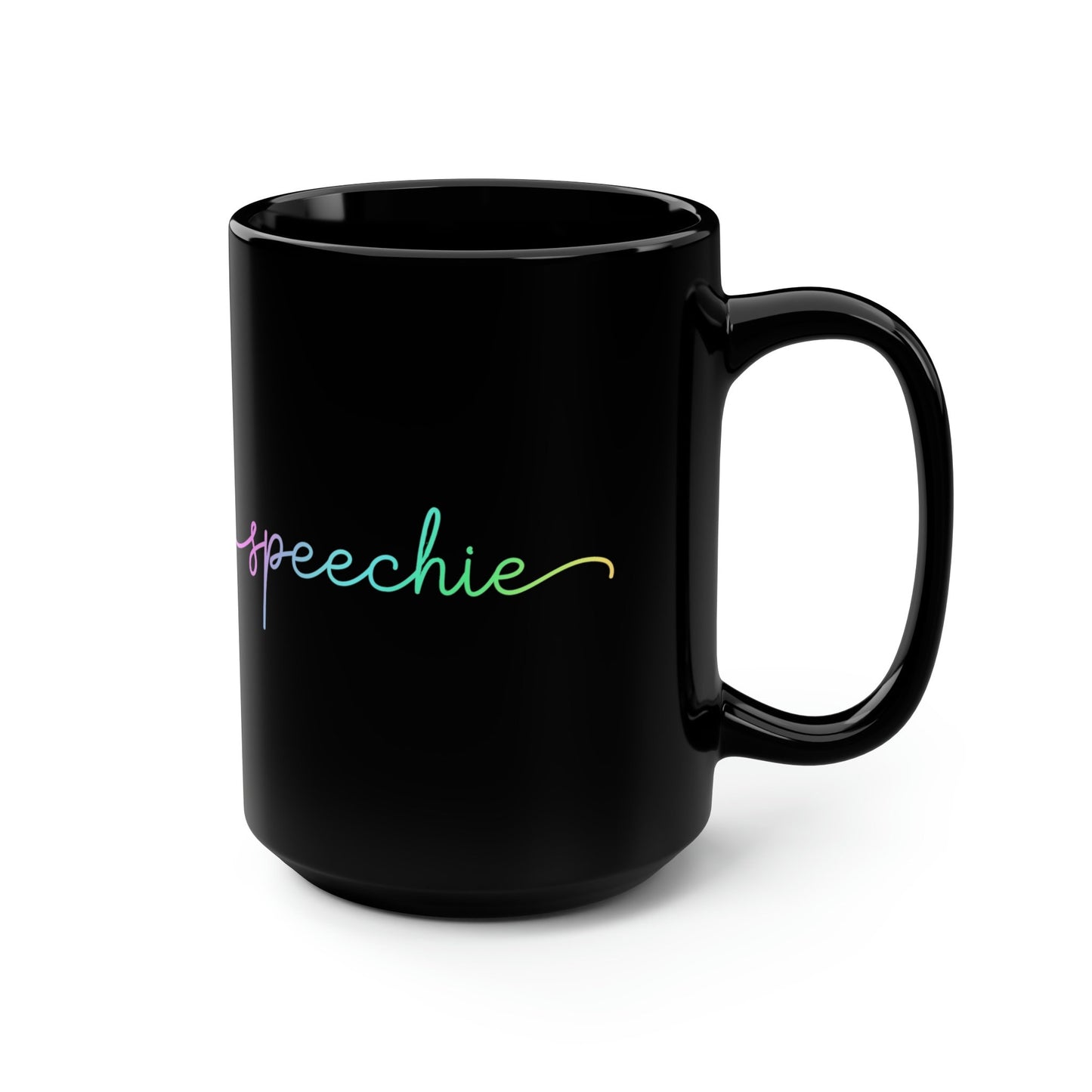 Speechie Minimalist Pastel Gradient Black Mug, 15oz Mug