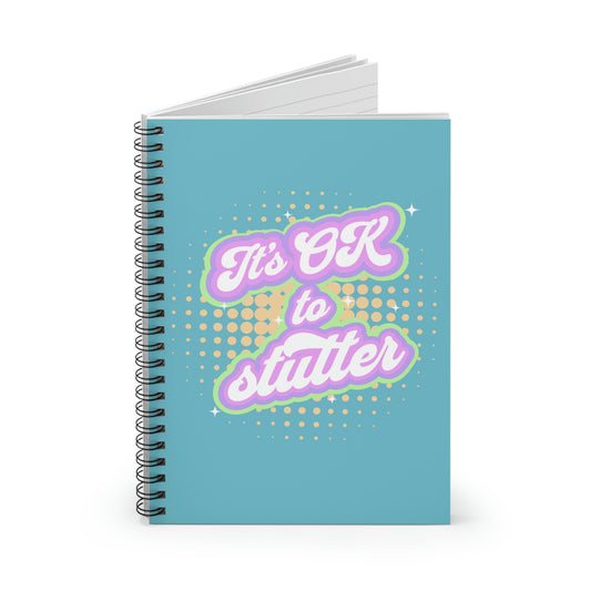 It's OK to Stutter Pastel Retro Notebook