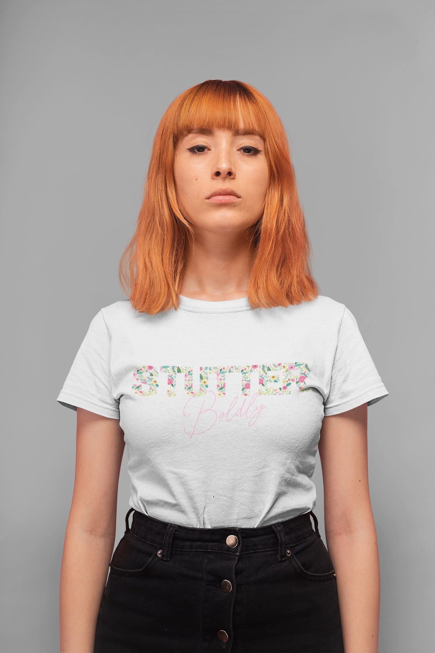 Stutter Boldly Floral Text Tshirt