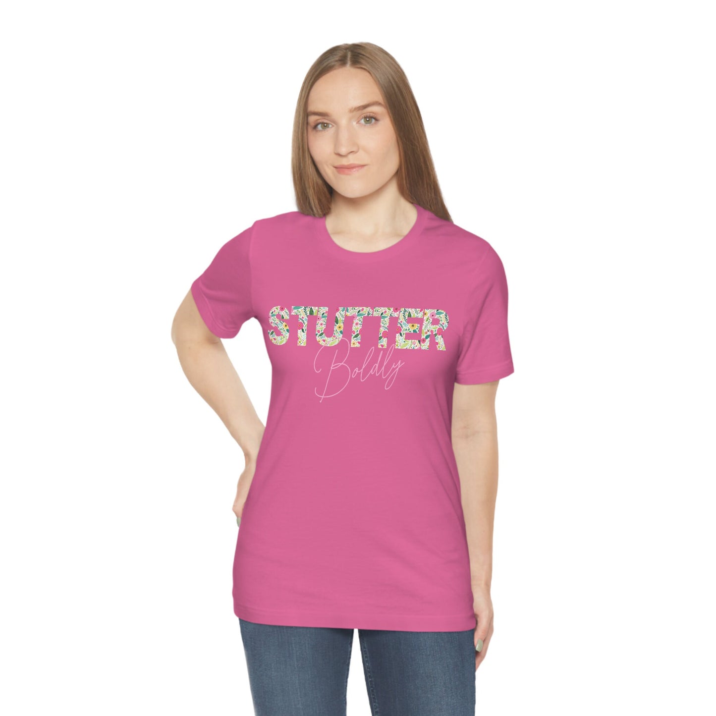 Stutter Boldly Floral Text Tshirt