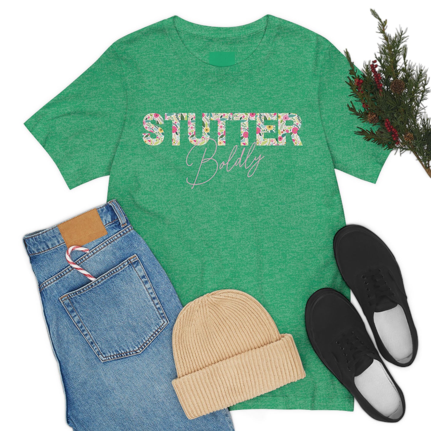 Stutter Boldly Floral Text Tshirt