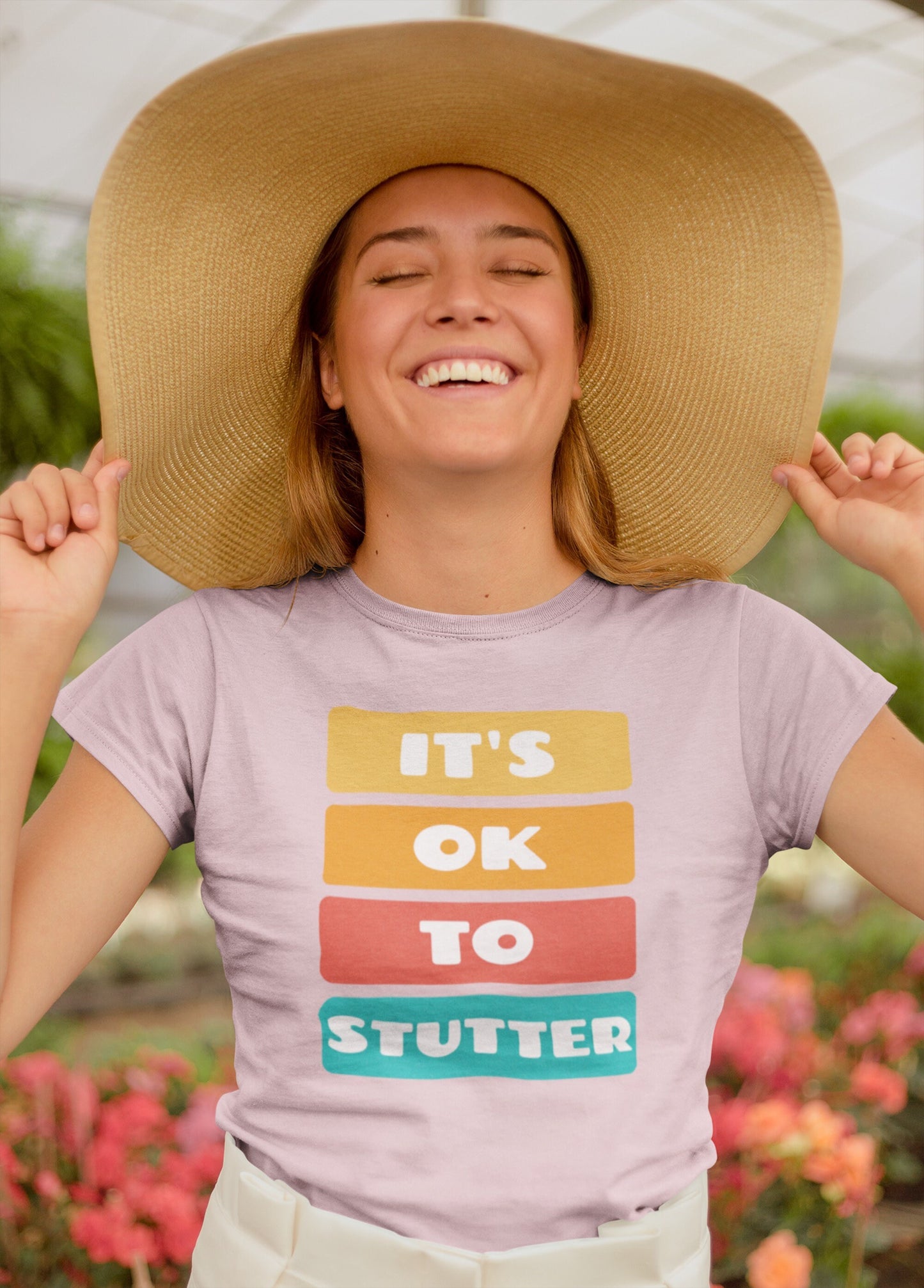 It's OK to Stutter Color Block T-shirt