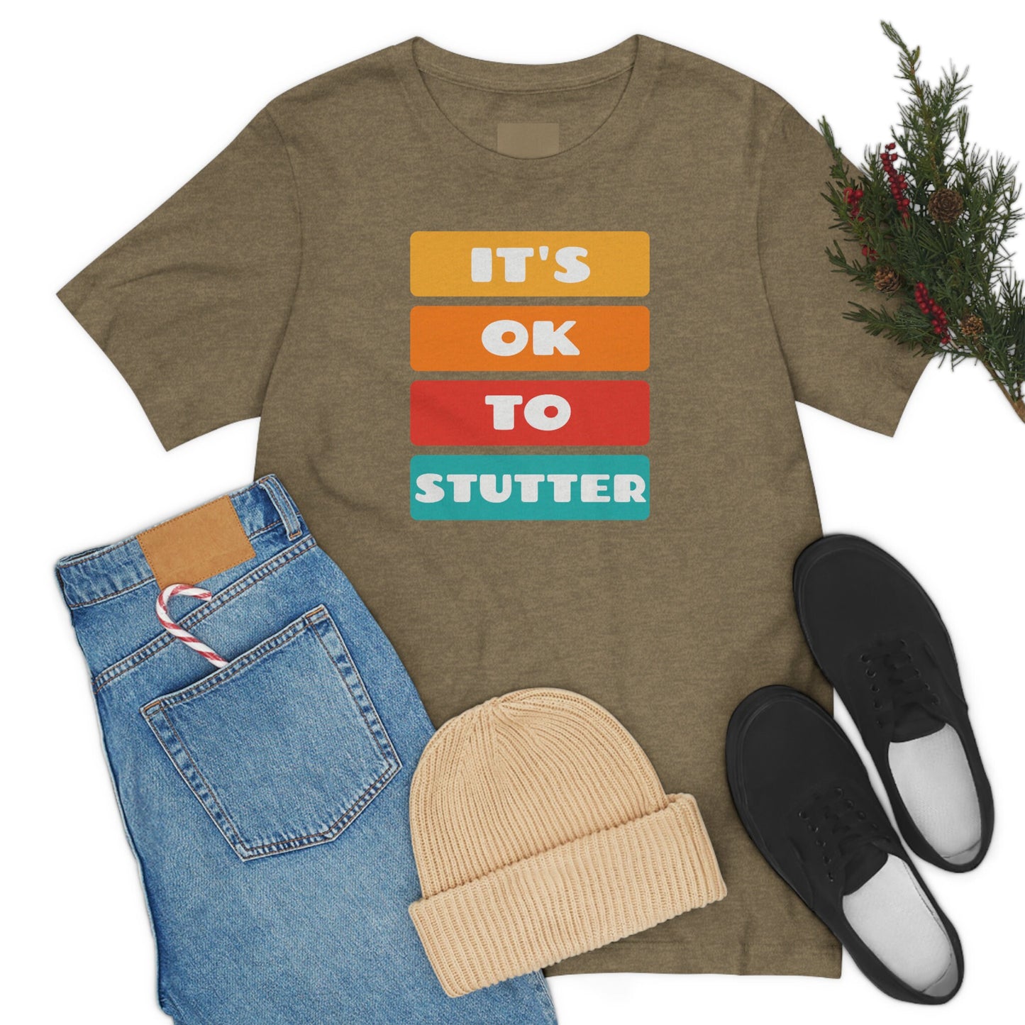 It's OK to Stutter Color Block T-shirt