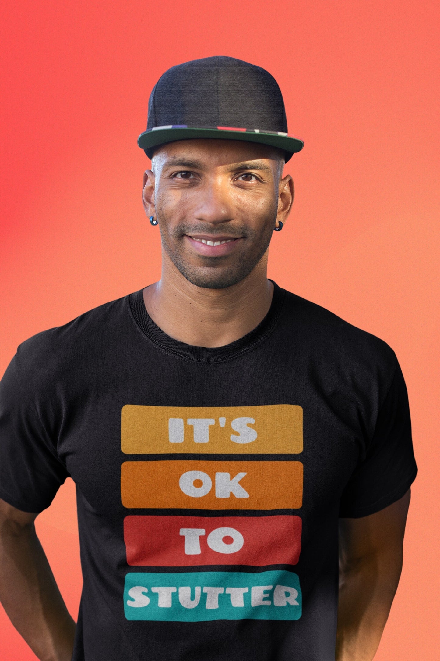 It's OK to Stutter Color Block T-shirt