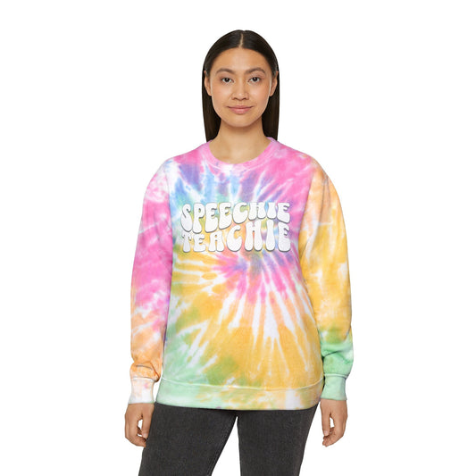 Speechie Teachie Tie-Dye Sweatshirt SLP Gift