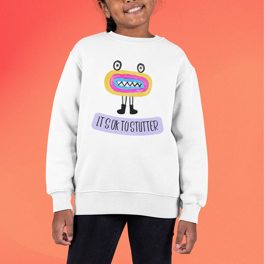 It's OK to Stutter Monster Crewneck Sweatshirt - Youth