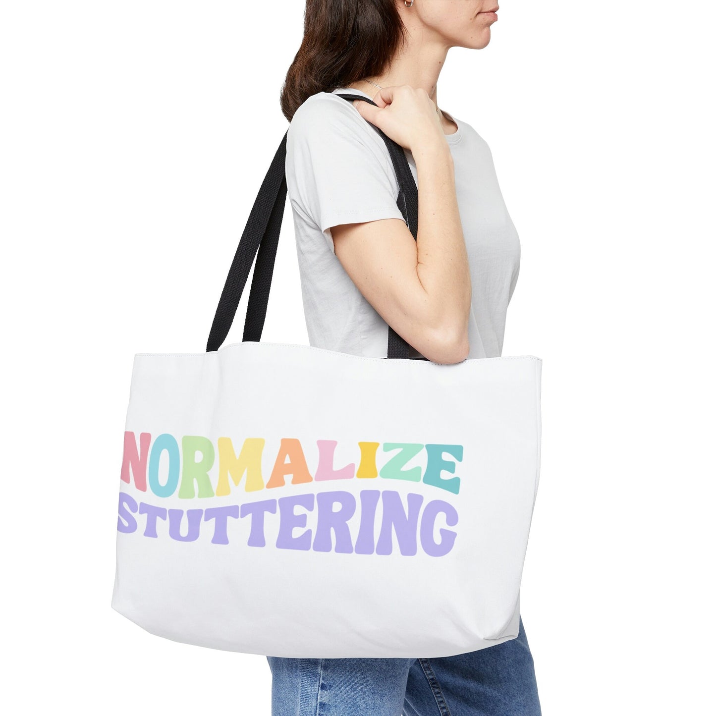 Normalize Stuttering Pastel Weekender Tote Bag