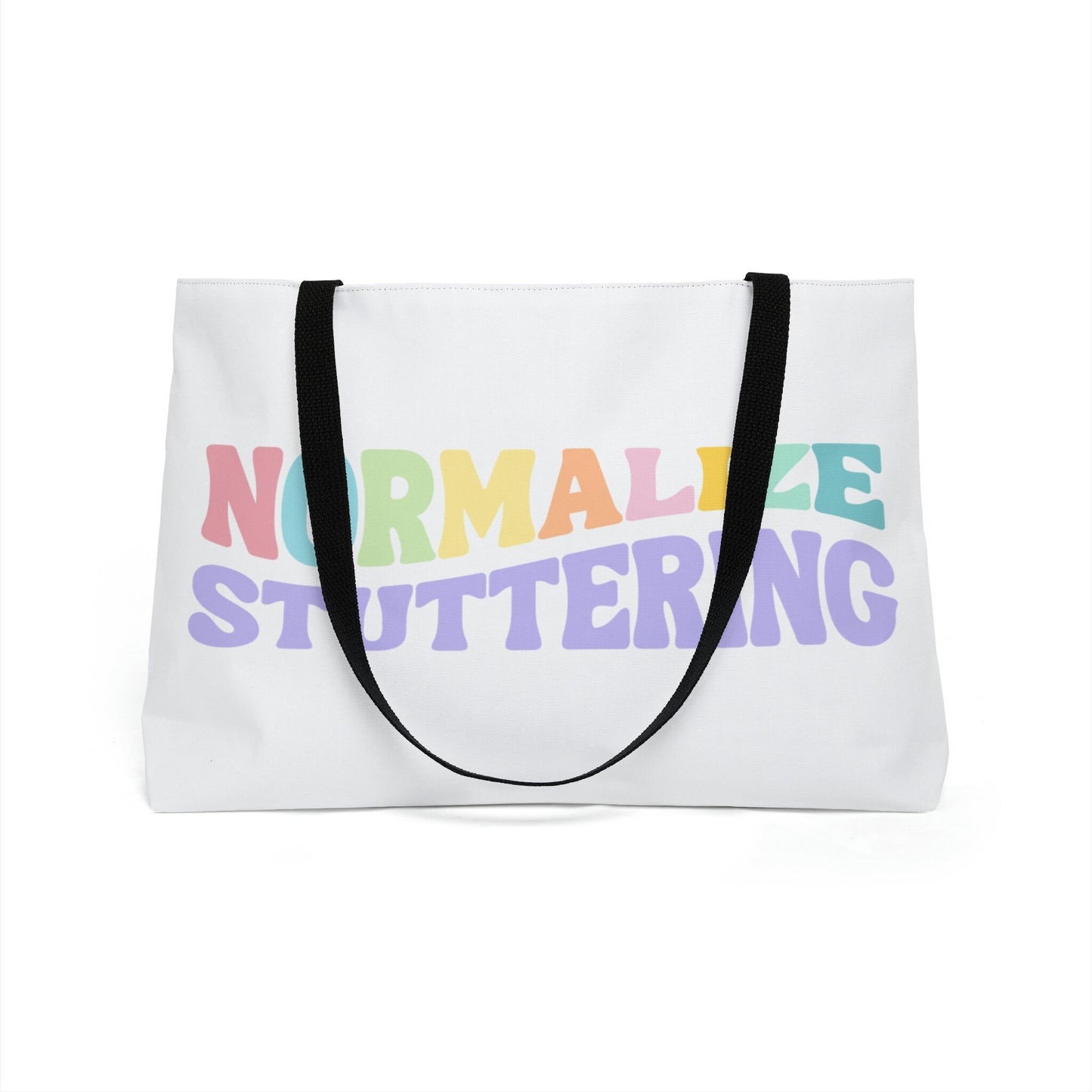 Normalize Stuttering Pastel Weekender Tote Bag