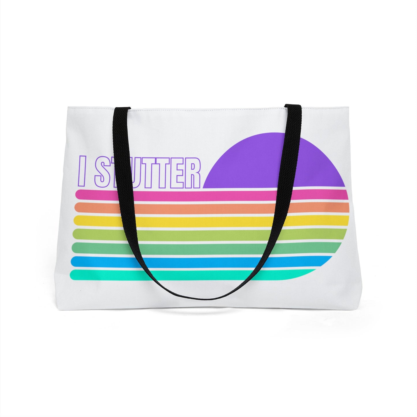 I Stutter Retro Sun Pastel Weekender Tote Bag