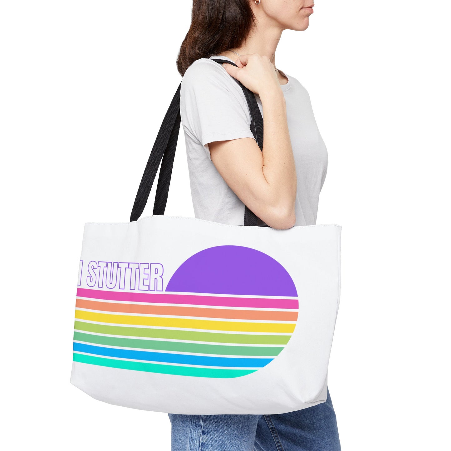 I Stutter Retro Sun Pastel Weekender Tote Bag