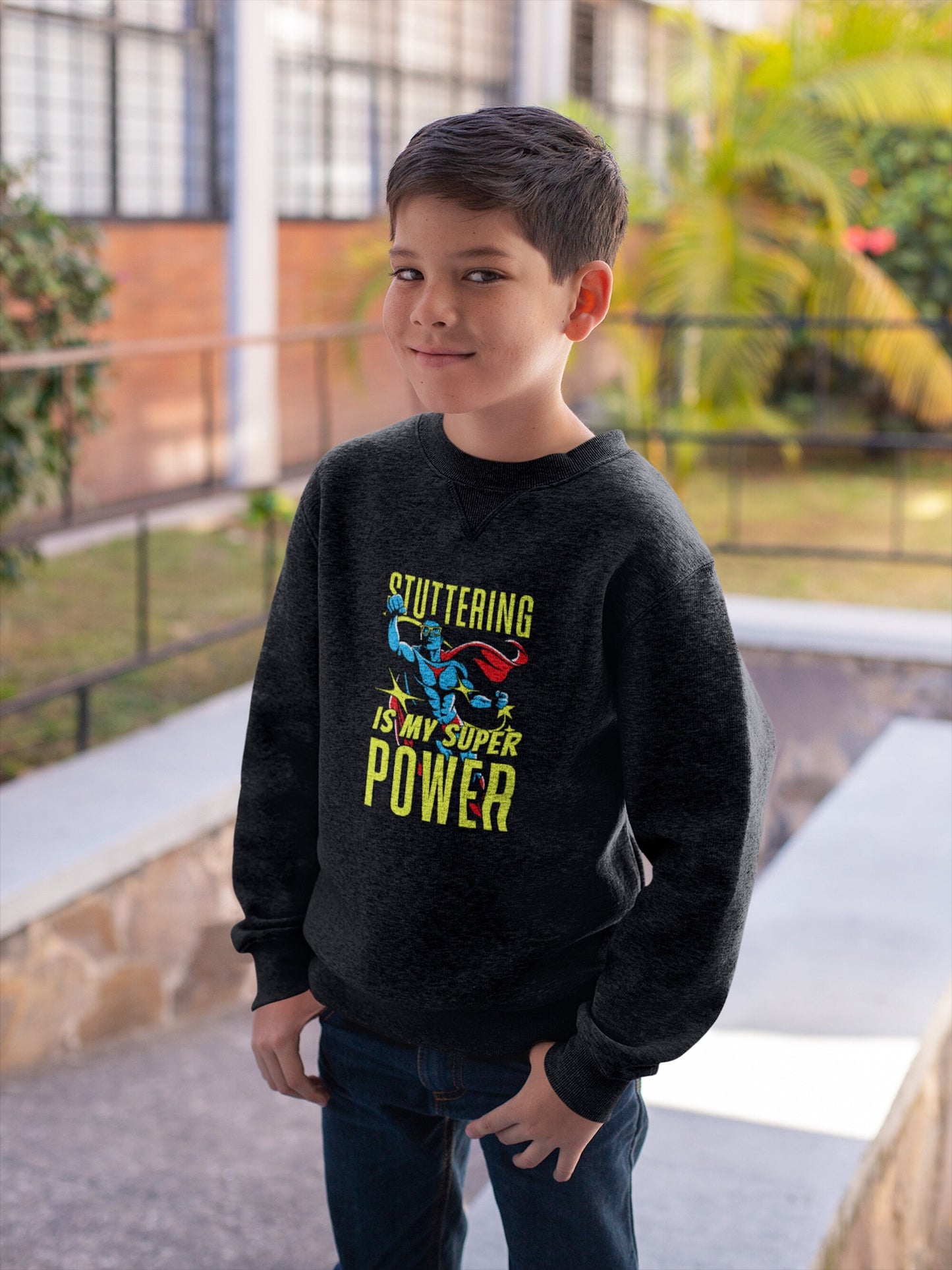 Stuttering is my Superpower Youth Crewneck Sweatshirt