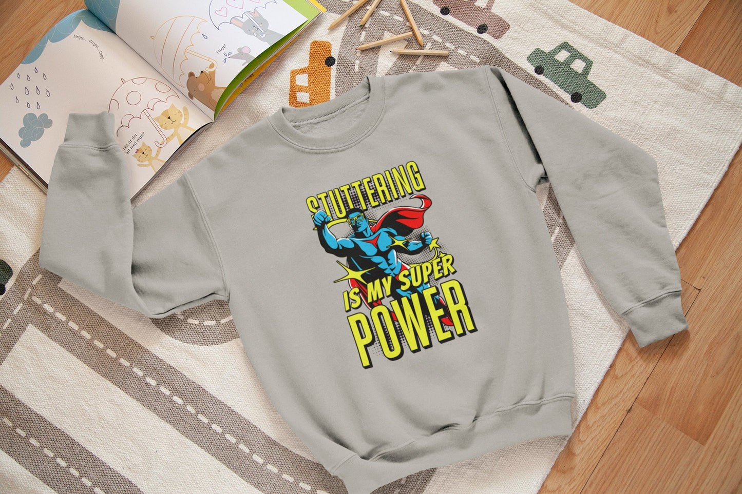 Stuttering is my Superpower Youth Crewneck Sweatshirt