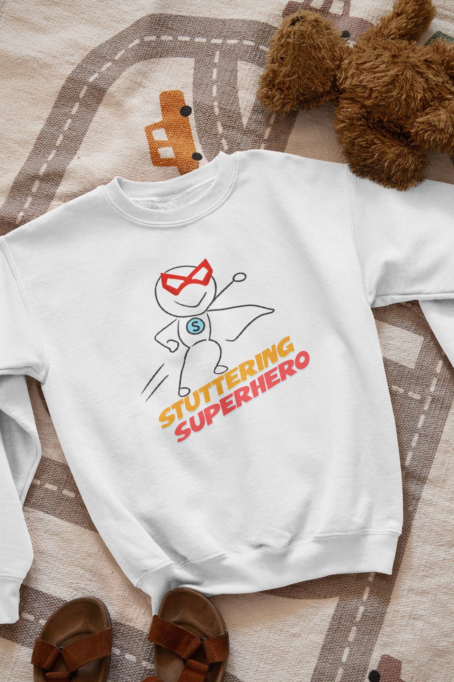 Stuttering Superhero Youth Crewneck Stutter Sweatshirt