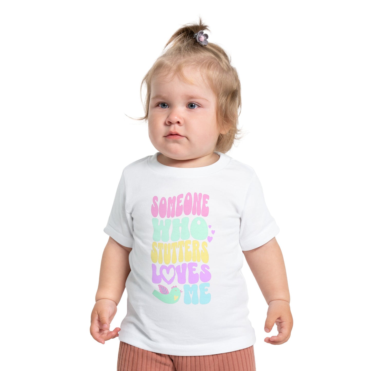 Someone Who Stutters Loves Me Baby Short Sleeve T-Shirt