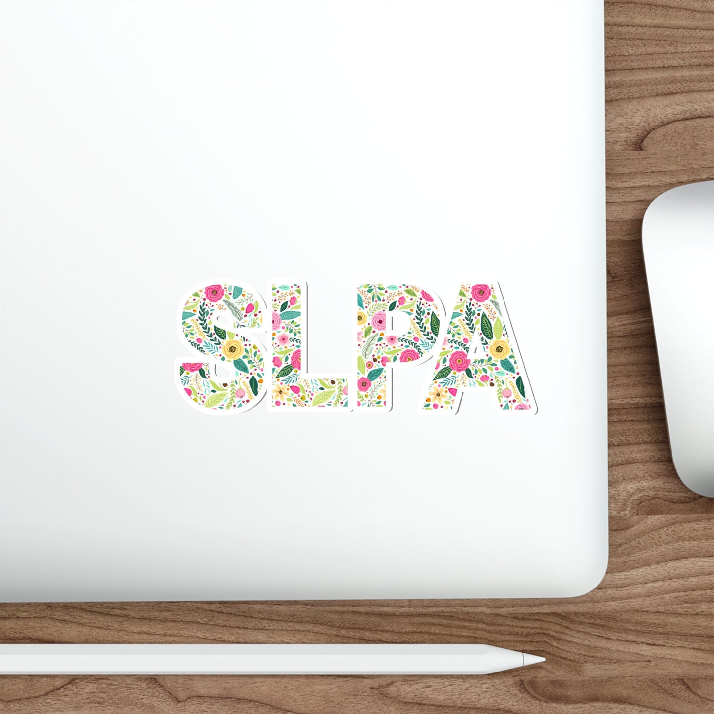 Floral SLPA Die-Cut Vinyl Matte Sticker, 2", 3", 4", 5"