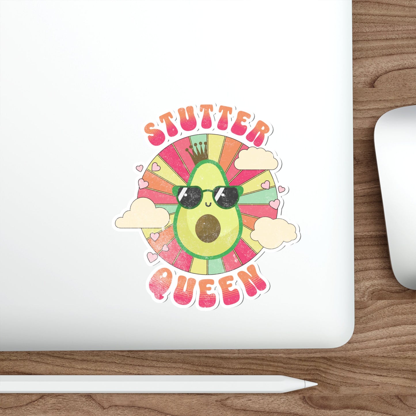 Stutter Queen Avocado Vinyl Sticker