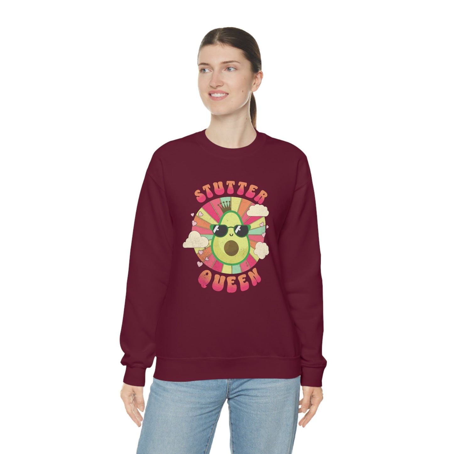 Cute Avocado Stuttering Queen Sweatshirt