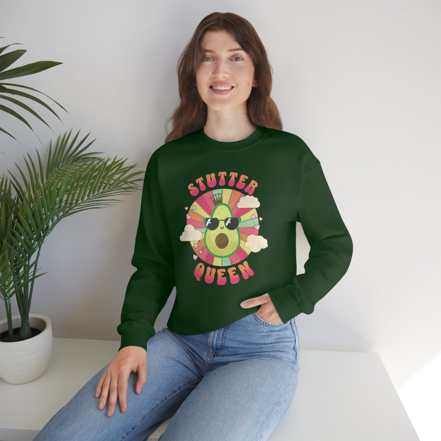 Cute Avocado Stuttering Queen Sweatshirt