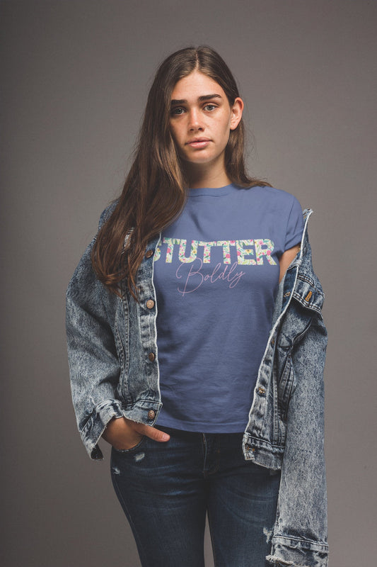 Stutter Boldly Floral Text Tshirt