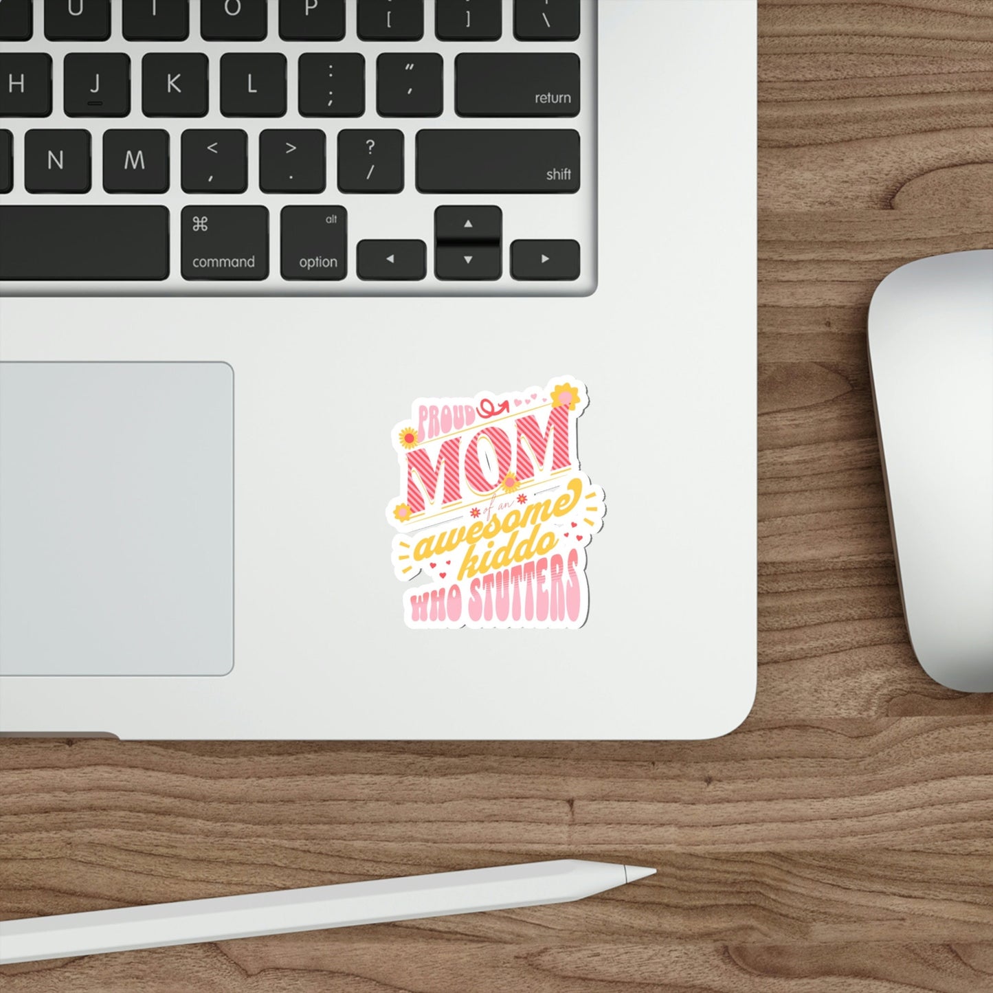 Proud Mom of Awesome Kiddo Who Stutters Sticker, 2", 3", 4", 5"