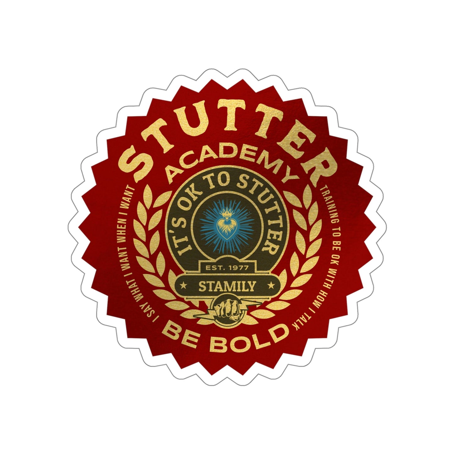 Stutter Academy Bold Sticker 2", 3", 4", 5"