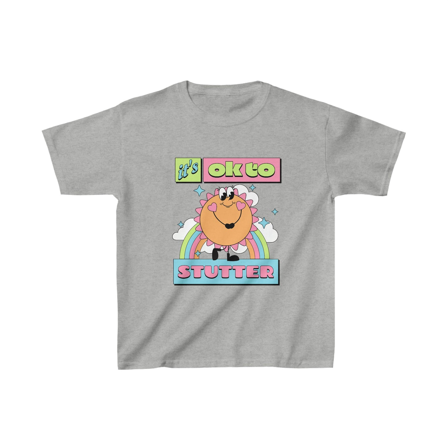 Retro Sun It's OK to Stutter Kids Shirt