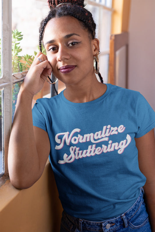 Normalize Stuttering Retro Text Stutter T-shirt