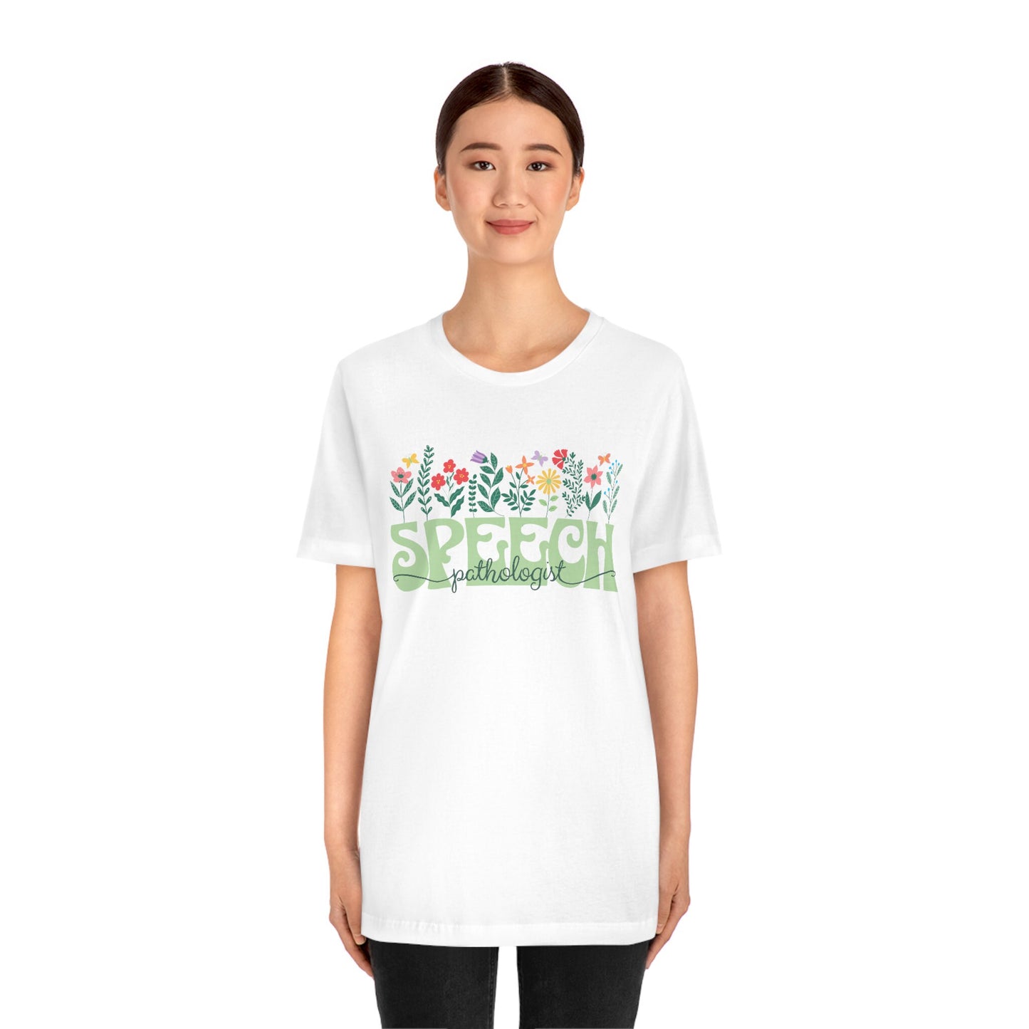 Speech-Language Pathologist SLP Retro Spring Flowers T-shirt