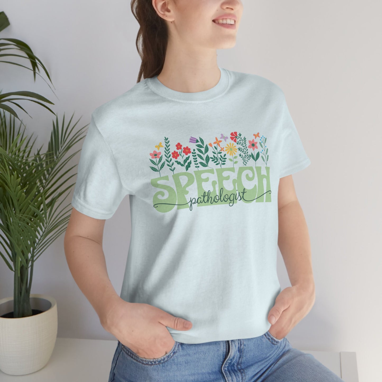 Speech-Language Pathologist SLP Retro Spring Flowers T-shirt