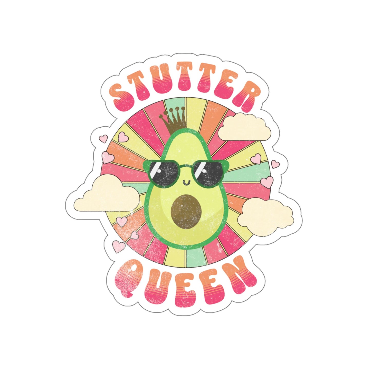 Stutter Queen Avocado Vinyl Sticker