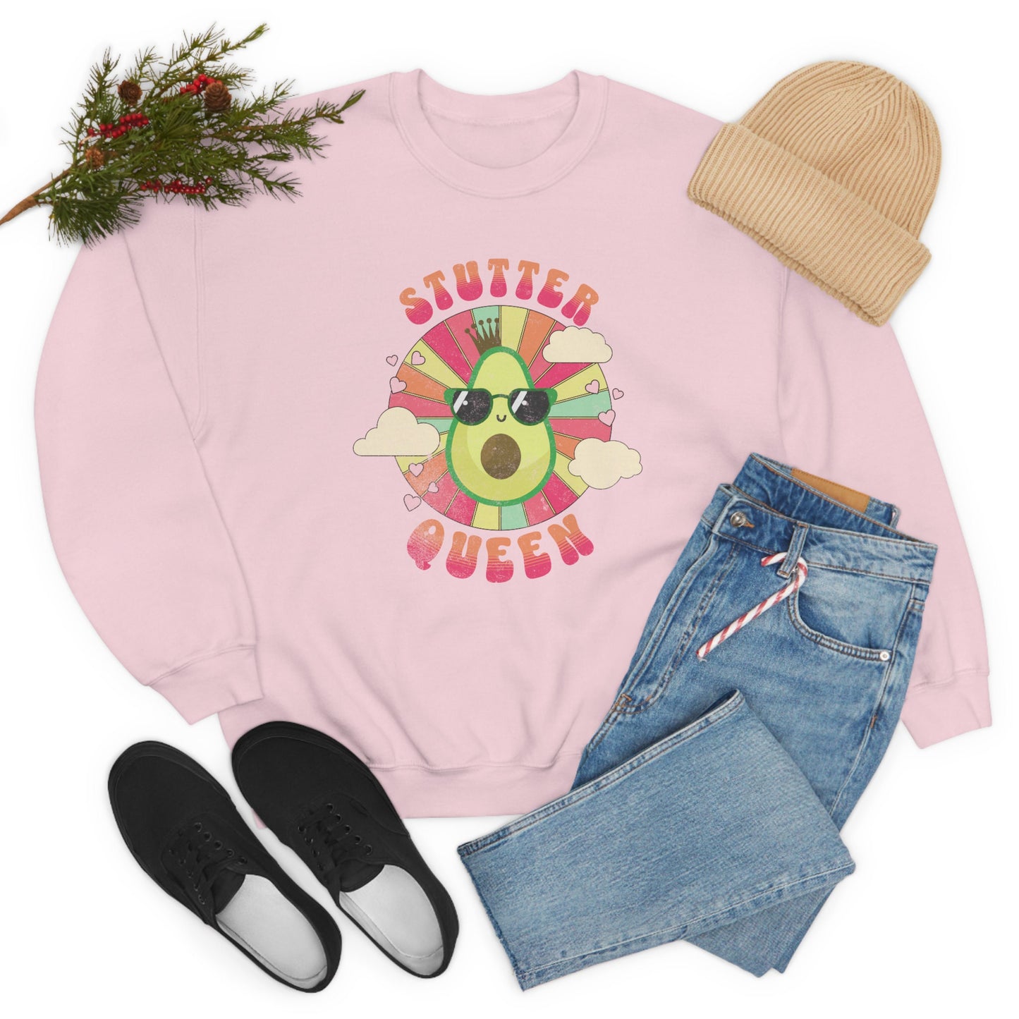 Cute Avocado Stuttering Queen Sweatshirt