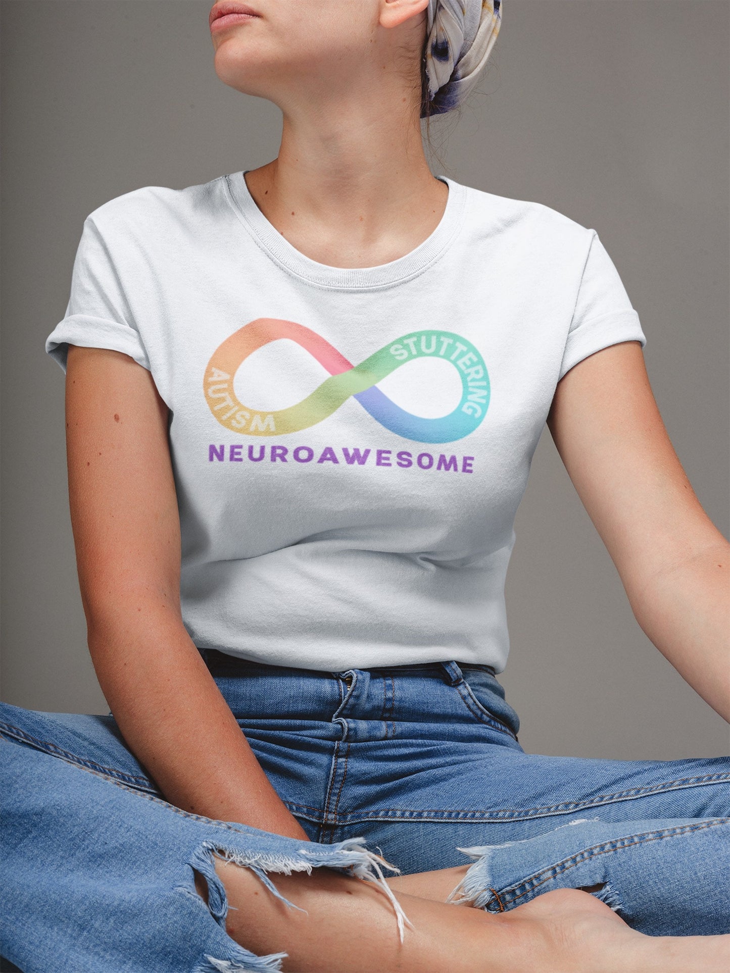 Neuroawesome Stuttering Autism Infinity Retro Tshirt