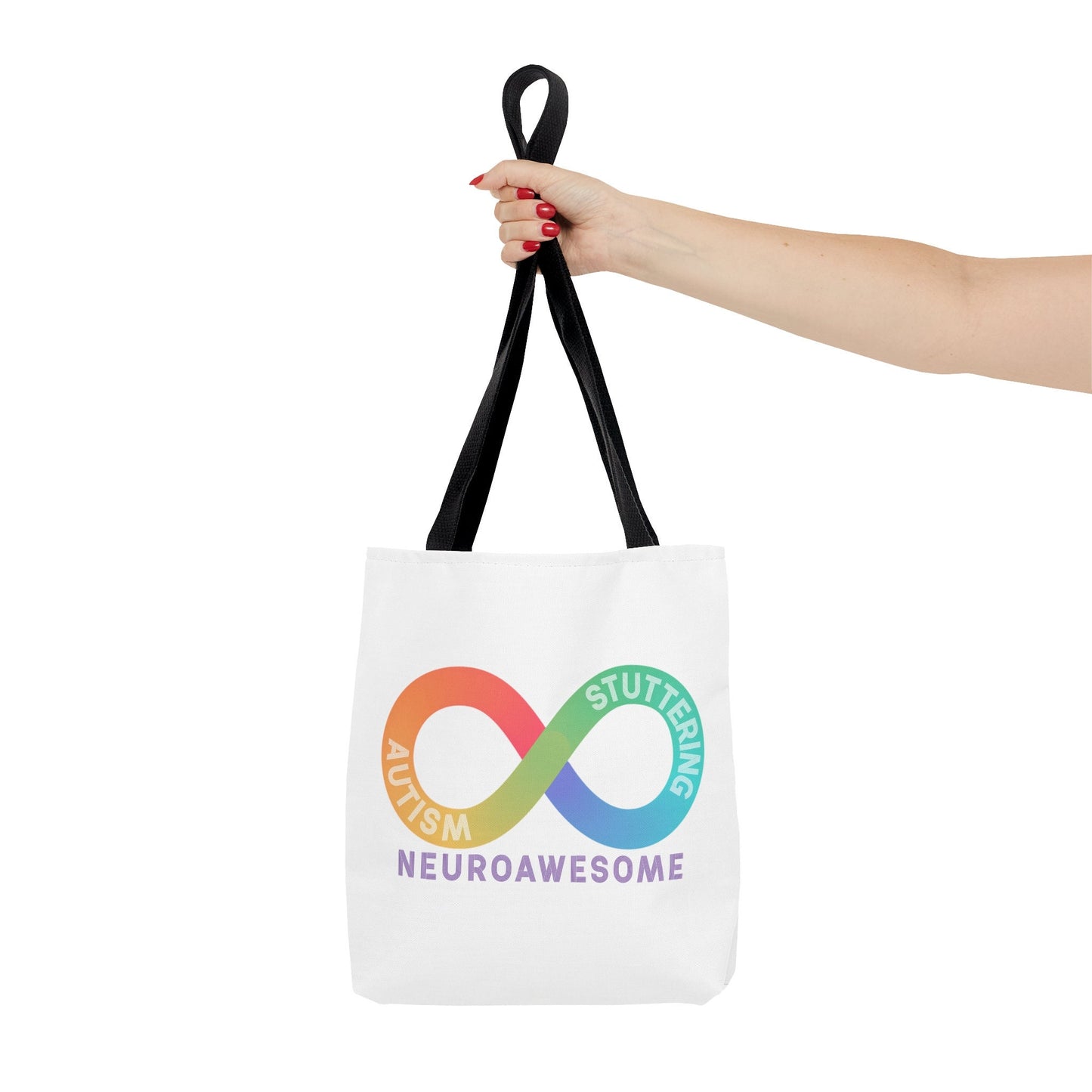 Neuroawesome Stuttering Autism Infinity Tote Bag (3 sizes)