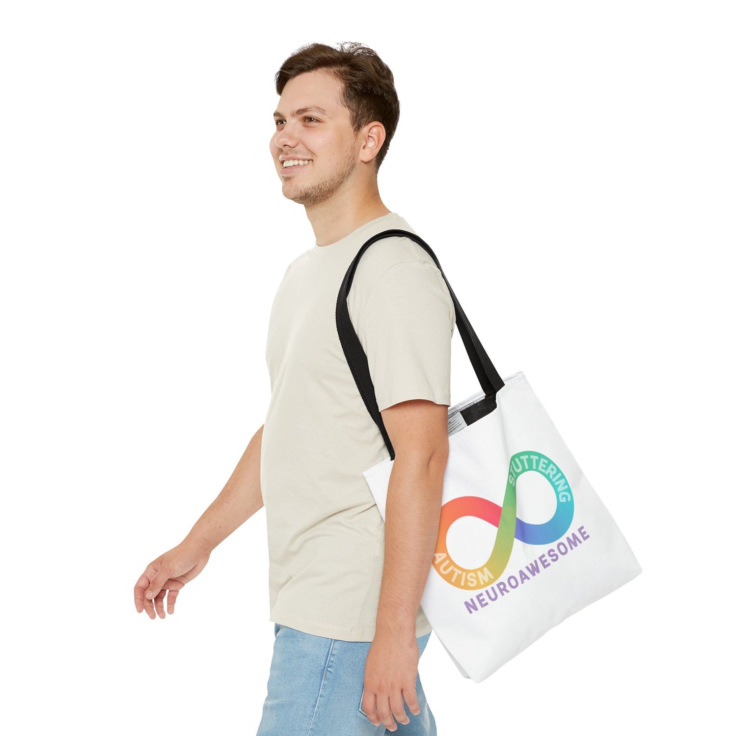 Neuroawesome Stuttering Autism Infinity Tote Bag (3 sizes)