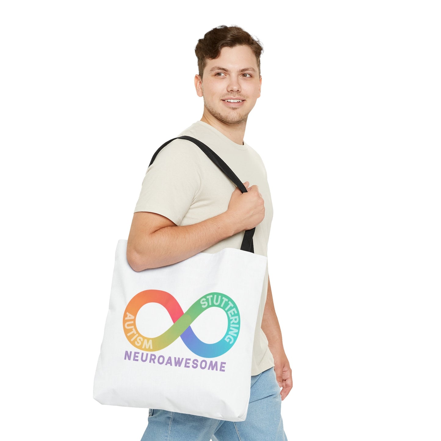 Neuroawesome Stuttering Autism Infinity Tote Bag (3 sizes)