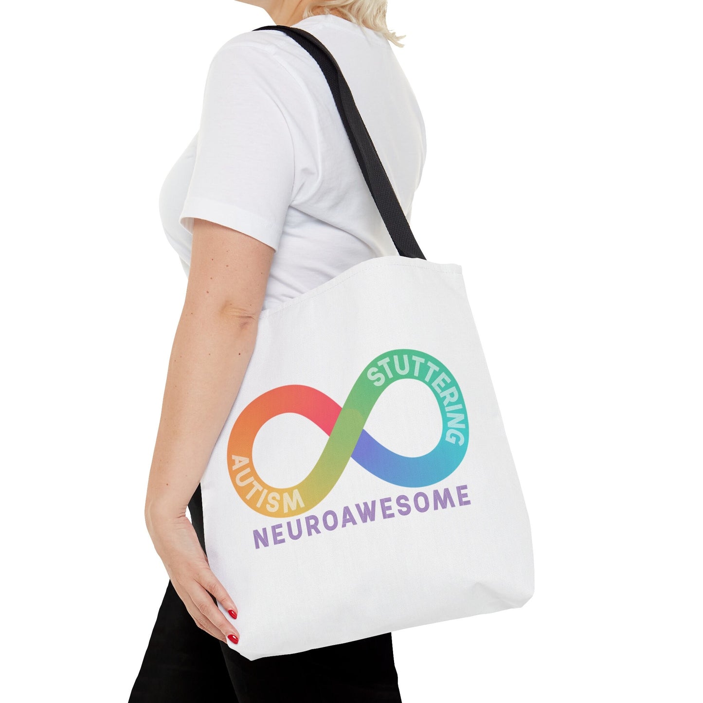 Neuroawesome Stuttering Autism Infinity Tote Bag (3 sizes)