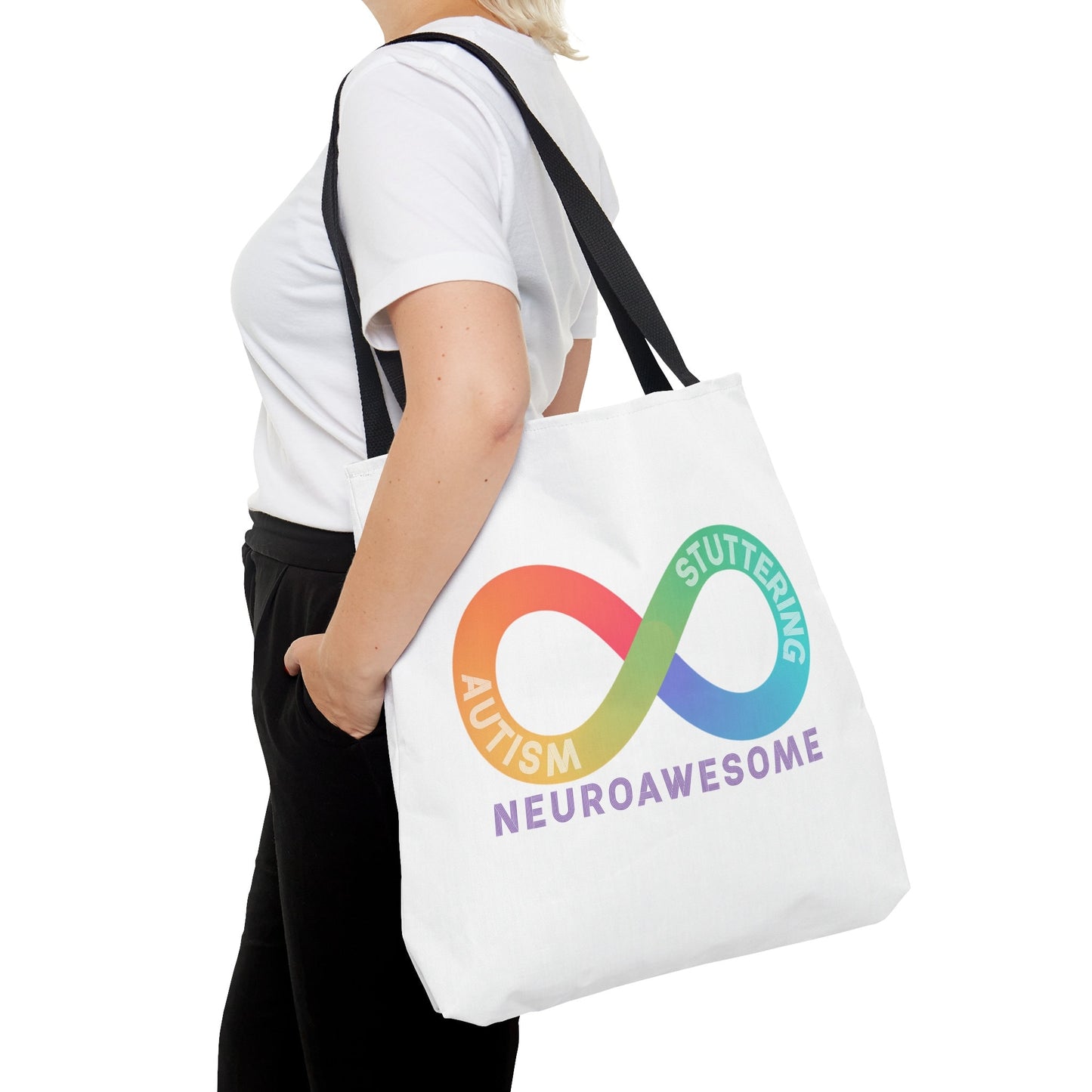 Neuroawesome Stuttering Autism Infinity Tote Bag (3 sizes)