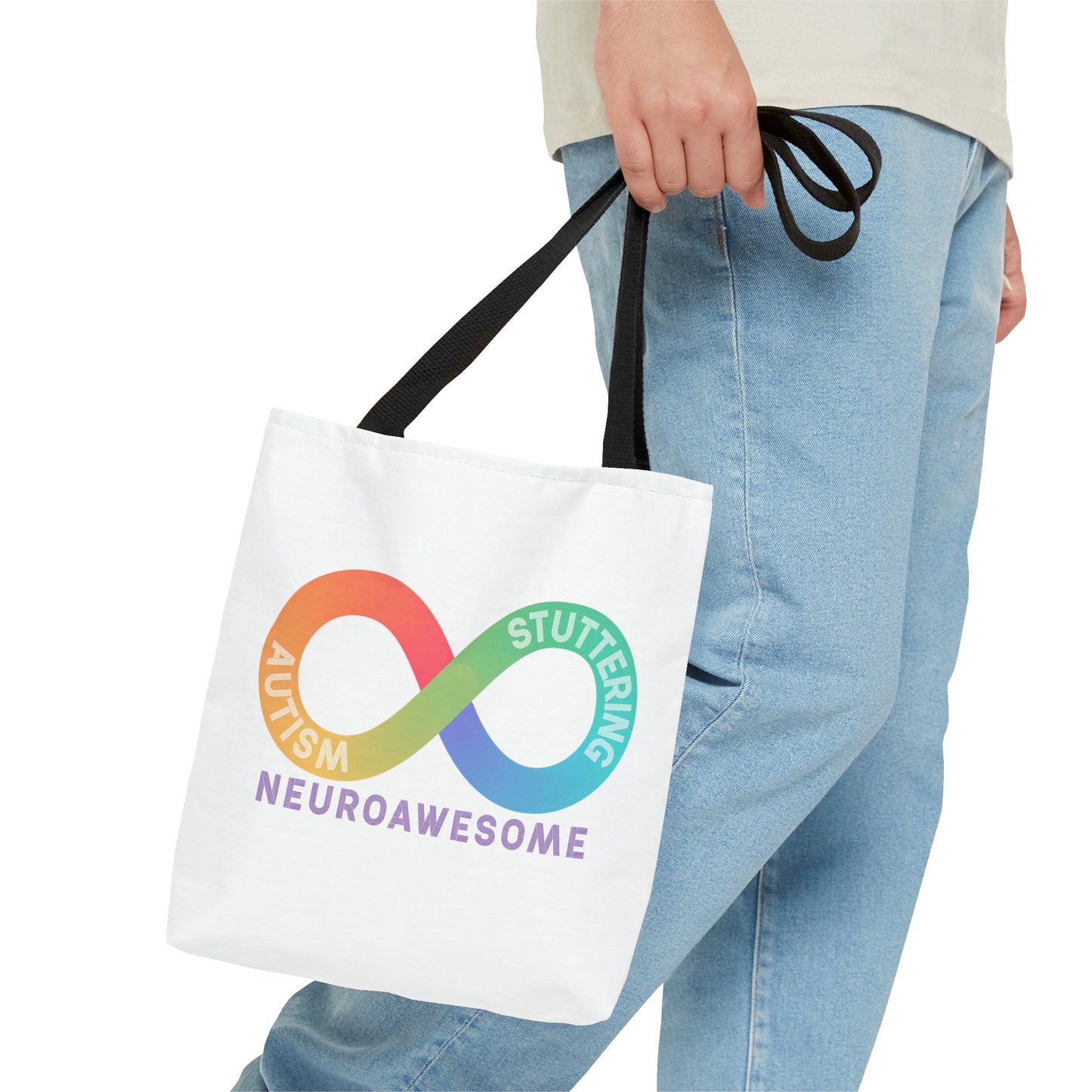 Neuroawesome Stuttering Autism Infinity Tote Bag (3 sizes)